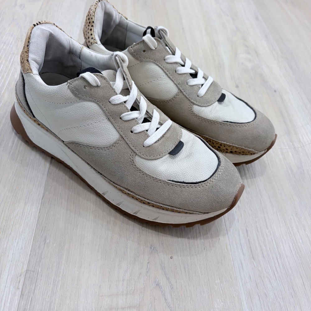 Madewell MWL Cloudlift Sneakers Leather Suede Calf Hair Cheetah NC305 Womens 7.5